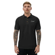 Lead In Silver Embroidery on Men's Polo Shirt