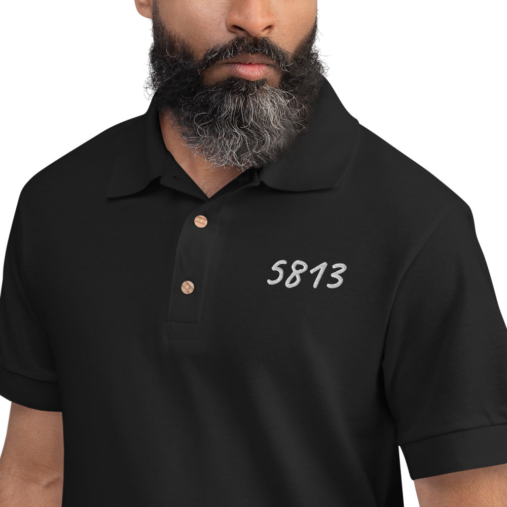 5813 In Pearl Embroidery on Men's Polo Shirt