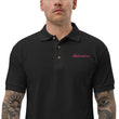 Motivation In Star Rose Quartz Embroidery on Men's Polo Shirt