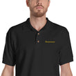 Perseverance In Gold Embroidery on Men's Polo Shirt