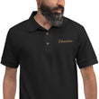 Education In Copper Embroidery on Men's Polo Shirt