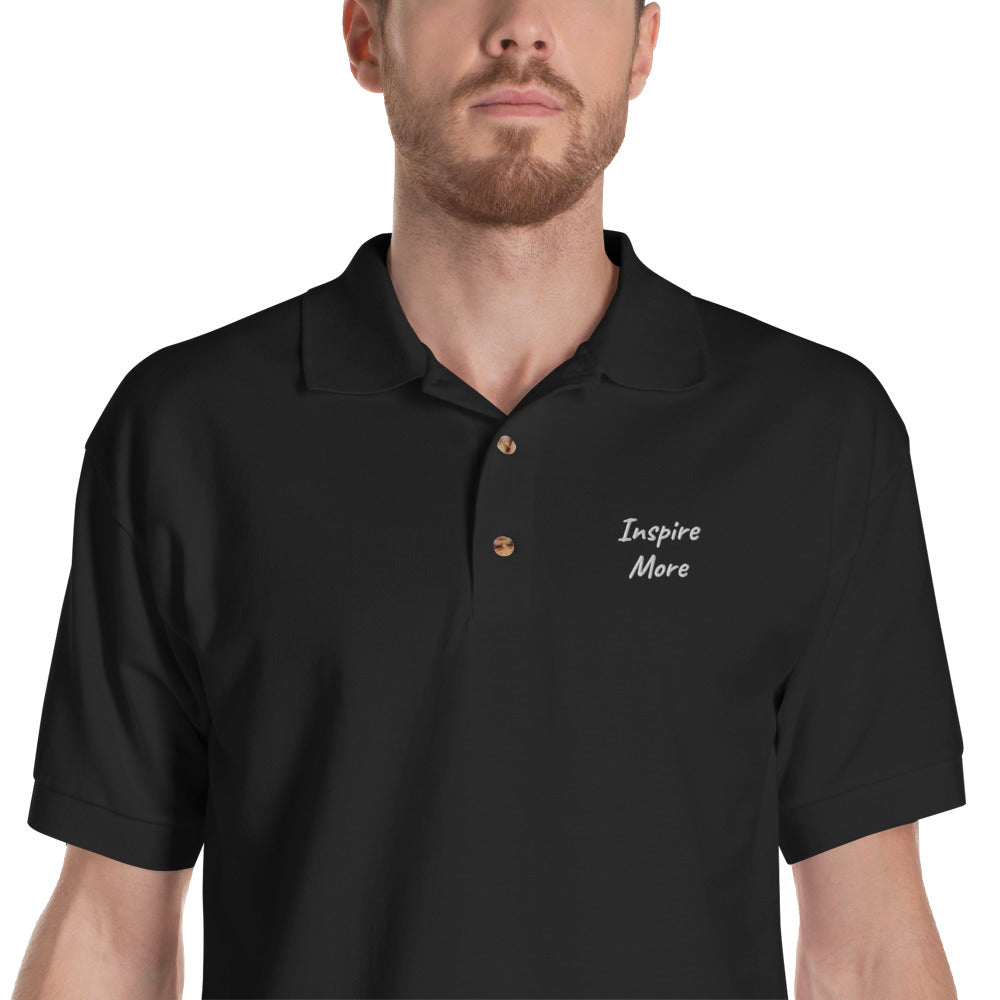 Inspire More In Diamond Embroidery on Men's Polo Shirt