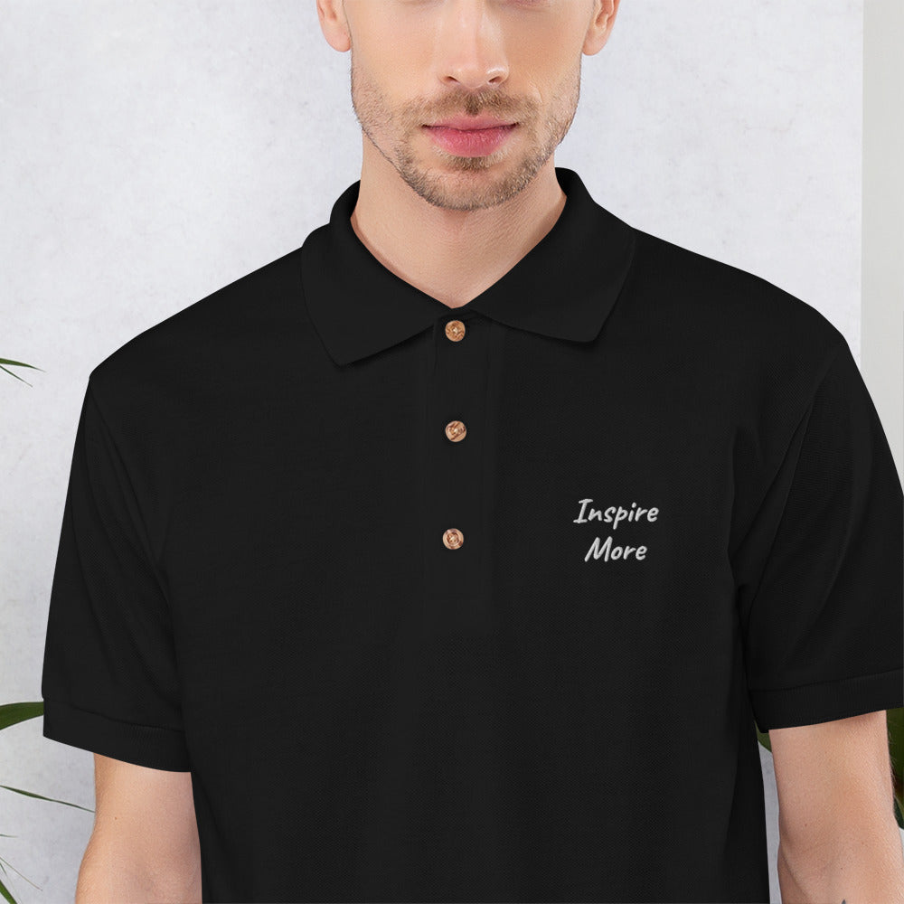 Inspire More In Diamond Embroidery on Men's Polo Shirt