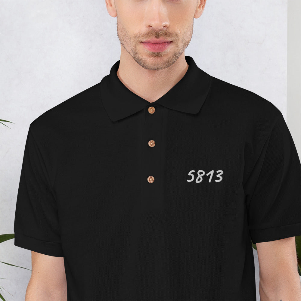 5813 In Pearl Embroidery on Men's Polo Shirt