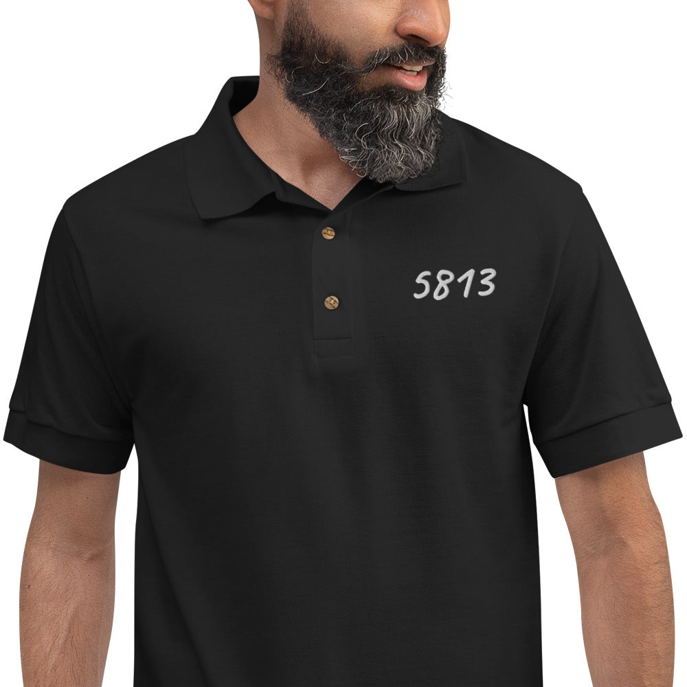 5813 In Pearl Embroidery on Men's Polo Shirt