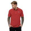 Money & Wealth In Silver Embroidery on Men's Polo Shirt