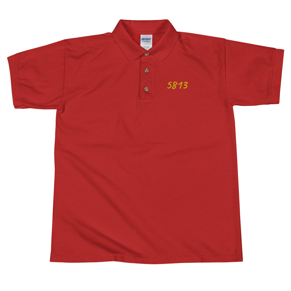 5813 In Gold Embroidery on Men's Polo Shirt