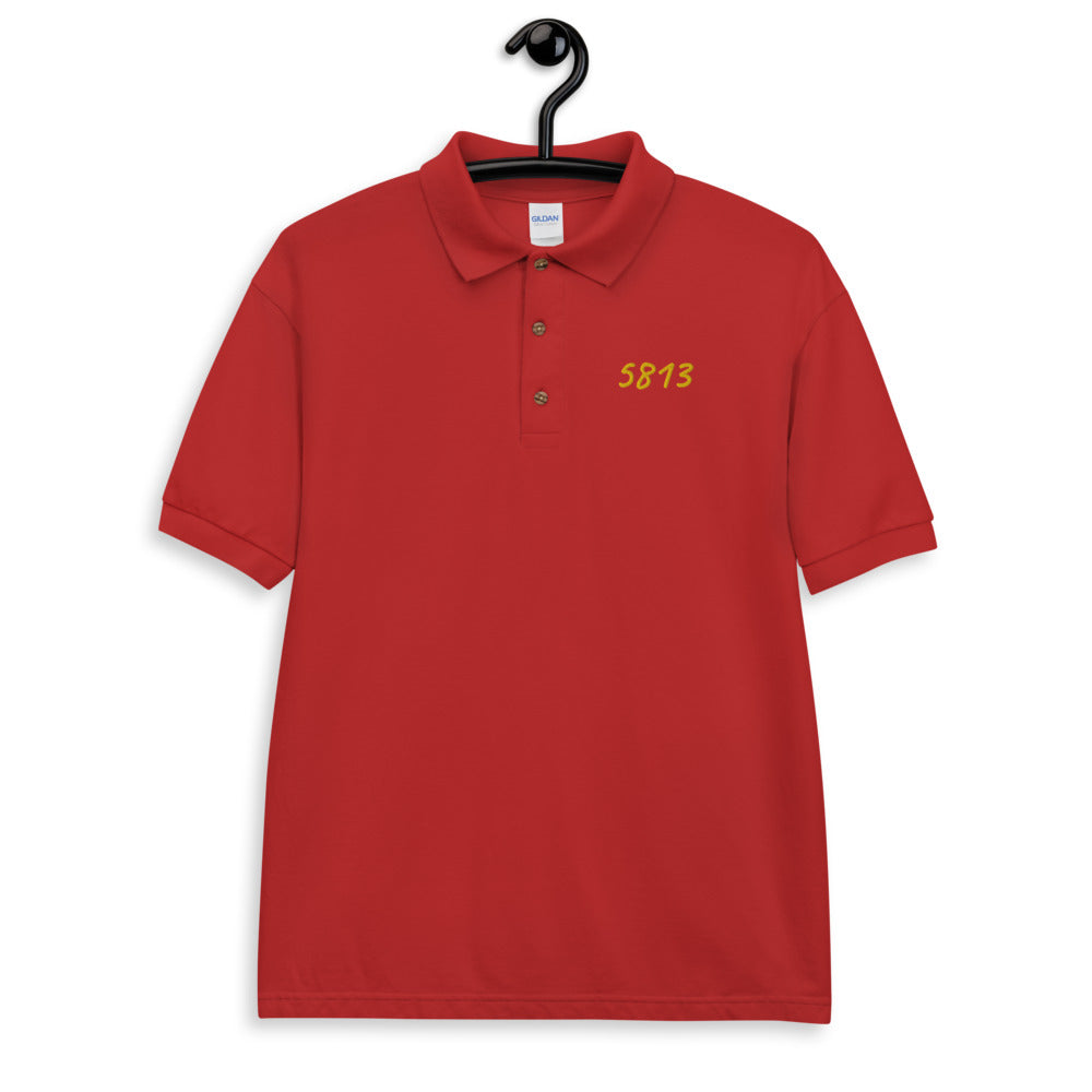 5813 In Gold Embroidery on Men's Polo Shirt