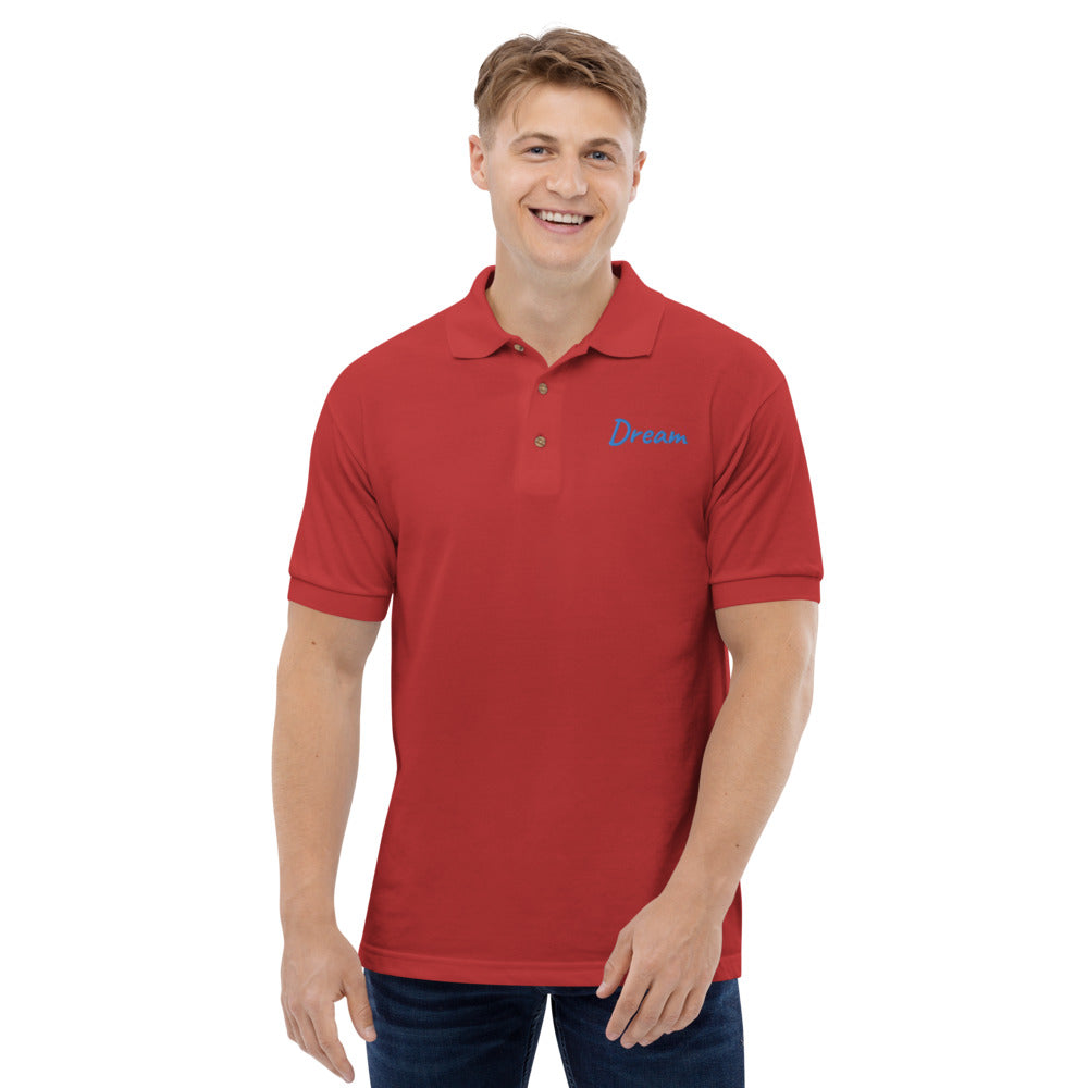 Dream In Sapphire Embroidery on Men's Polo Shirt