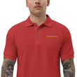 Perseverance In Gold Embroidery on Men's Polo Shirt