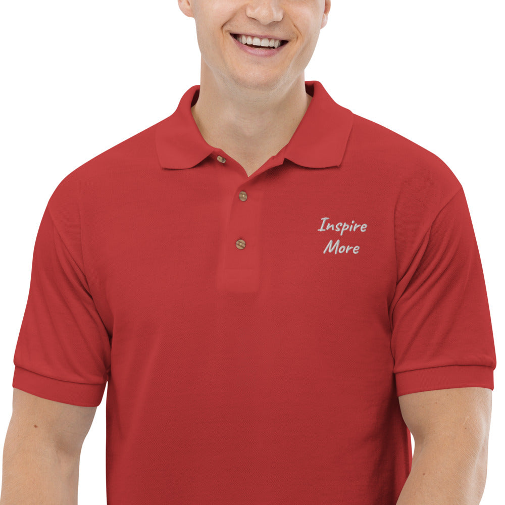 Inspire More In Diamond Embroidery on Men's Polo Shirt