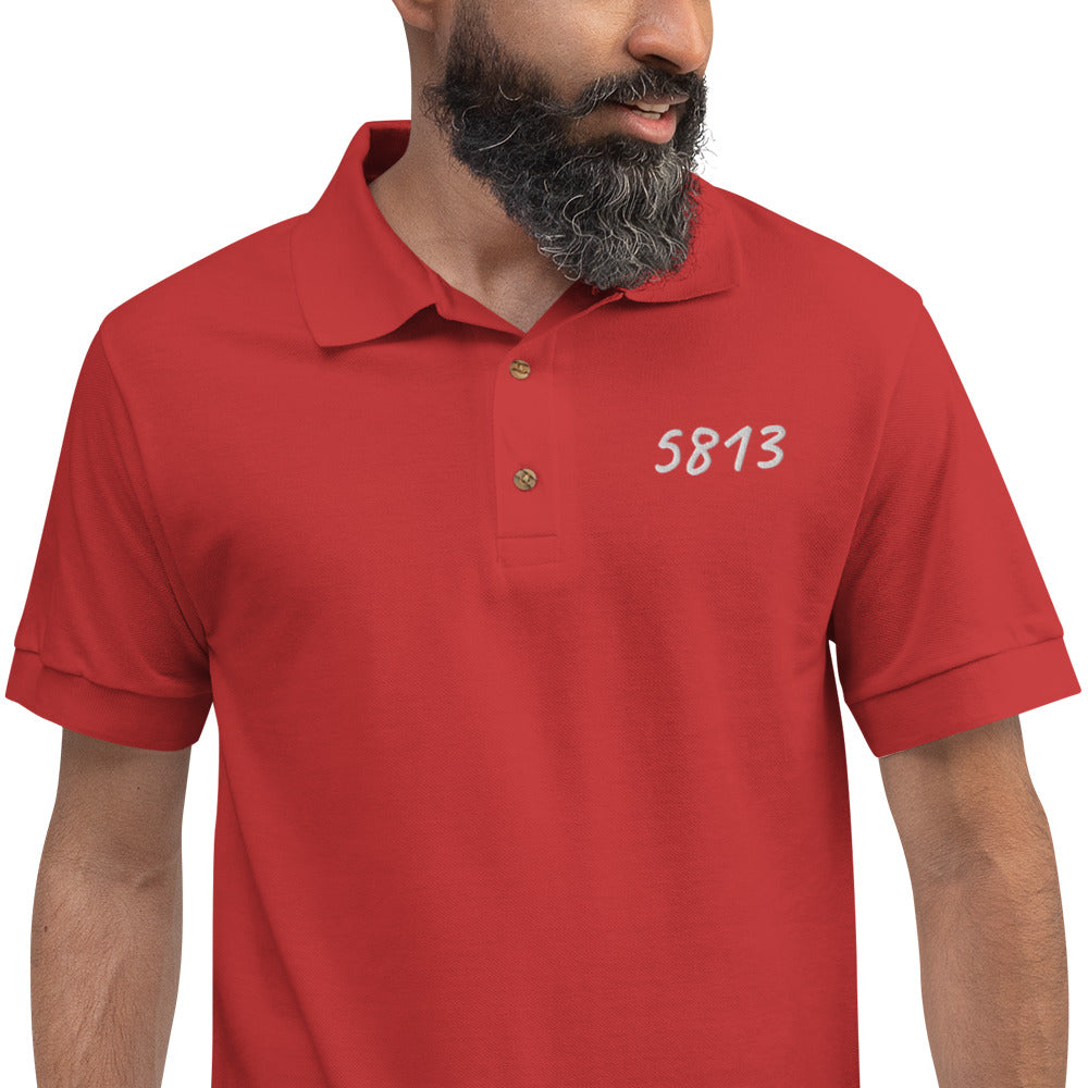 5813 In Pearl Embroidery on Men's Polo Shirt