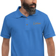 Listen In Copper Embroidery on Men's Polo Shirt