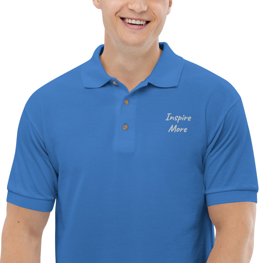 Inspire More In Diamond Embroidery on Men's Polo Shirt