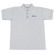 Believe In Amethyst Embroidery on Men's Polo Shirt