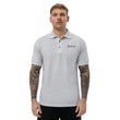 Believe In Amethyst Embroidery on Men's Polo Shirt