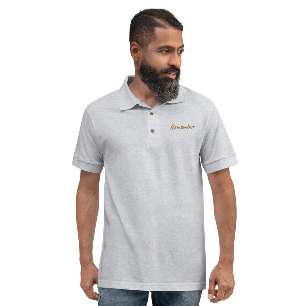 Remember In Celluloid Embroidery on Men's Polo Shirt