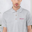 Motivation In Star Rose Quartz Embroidery on Men's Polo Shirt