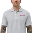 Motivation In Star Rose Quartz Embroidery on Men's Polo Shirt