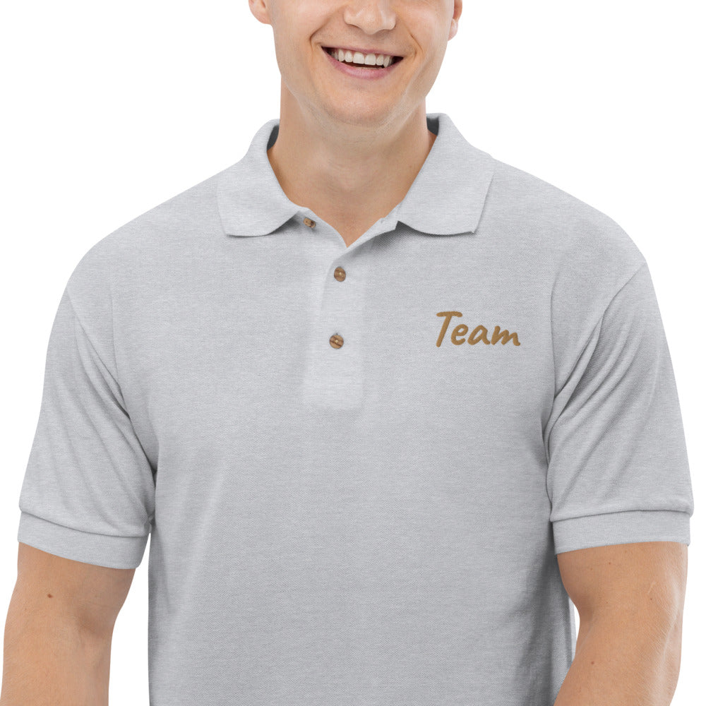 Team In Celluloid Embroidery on Men's Polo Shirt