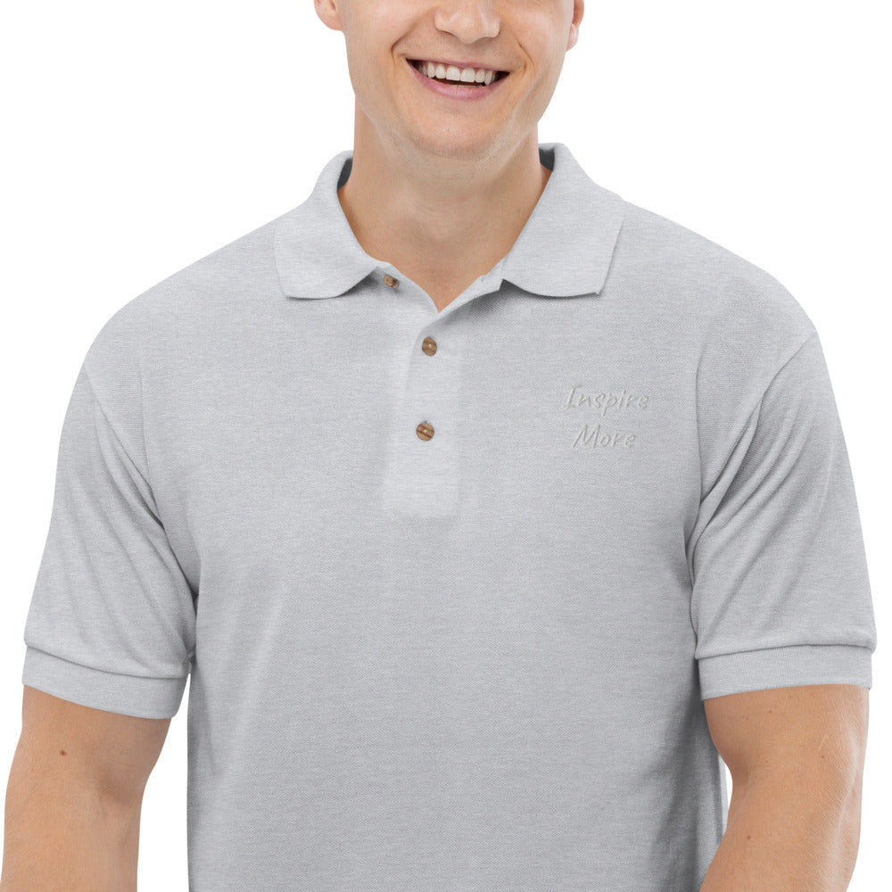 Inspire More In Diamond Embroidery on Men's Polo Shirt