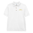 Keep Moving The World Forward In Gold Embroidery on Men's Polo Shirt