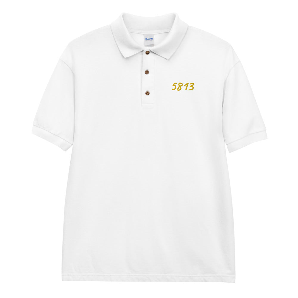 5813 In Gold Embroidery on Men's Polo Shirt