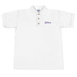 Believe In Amethyst Embroidery on Men's Polo Shirt