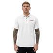 Gratitude In Star Rose Quartz Embroidery on Men's Polo Shirt