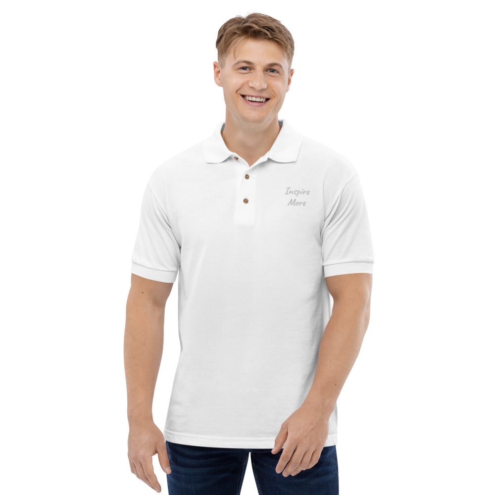 Inspire More In Diamond Embroidery on Men's Polo Shirt