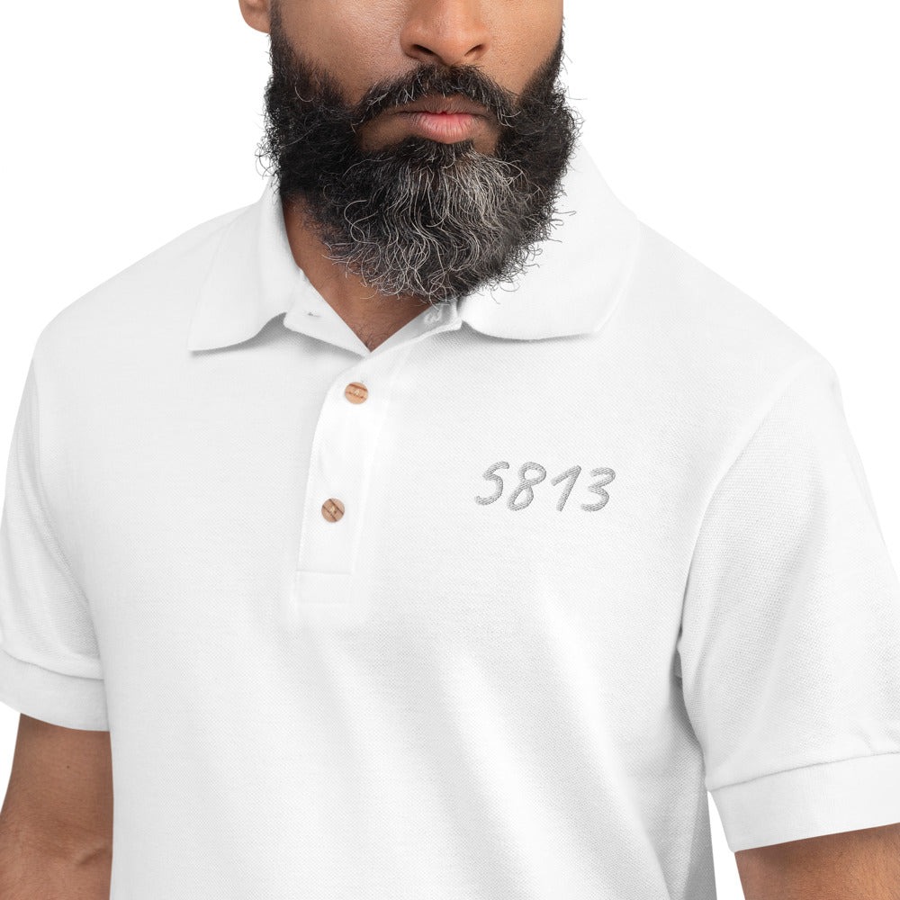 5813 In Pearl Embroidery on Men's Polo Shirt