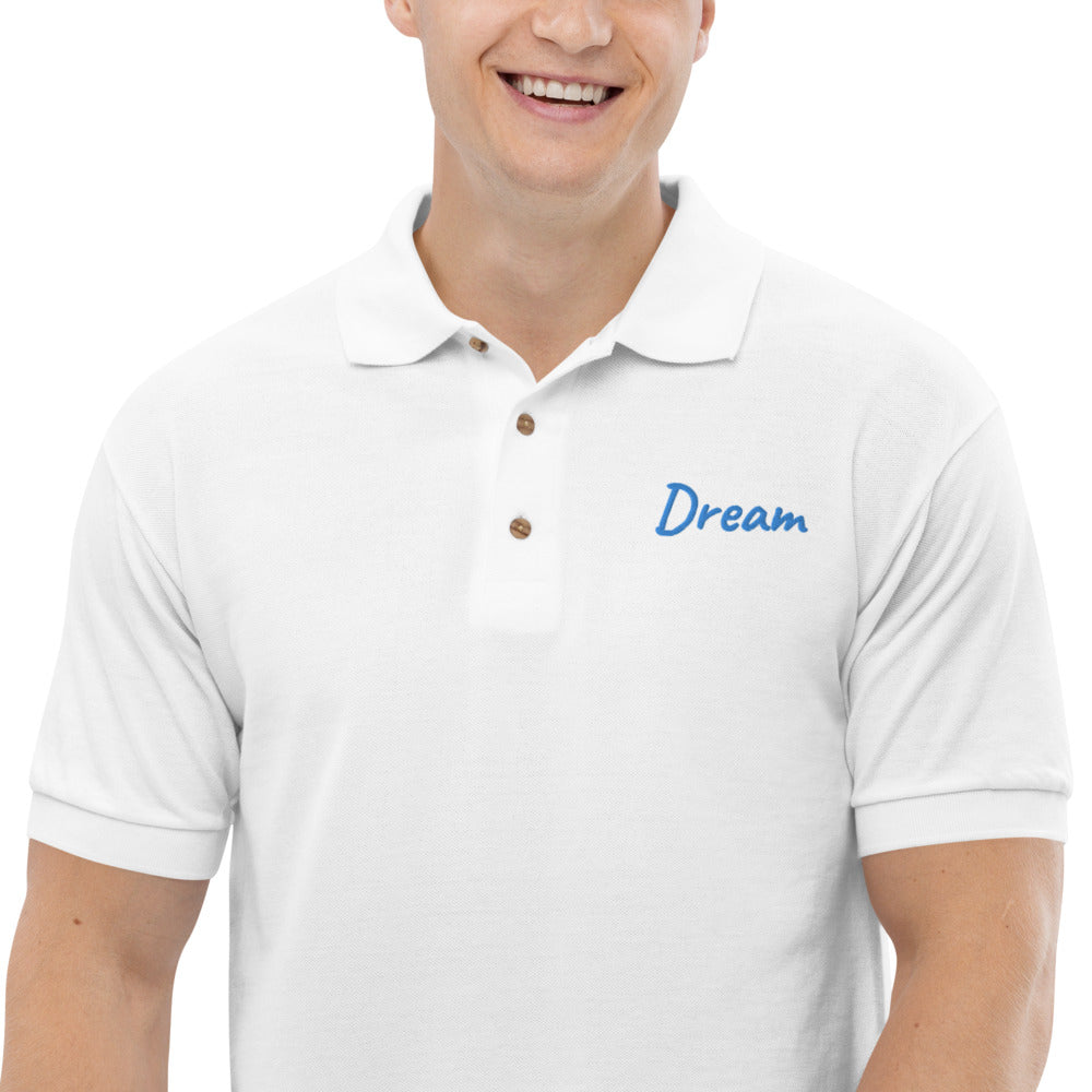 Dream In Sapphire Embroidery on Men's Polo Shirt