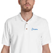 Dream In Sapphire Embroidery on Men's Polo Shirt