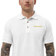 Perseverance In Gold Embroidery on Men's Polo Shirt