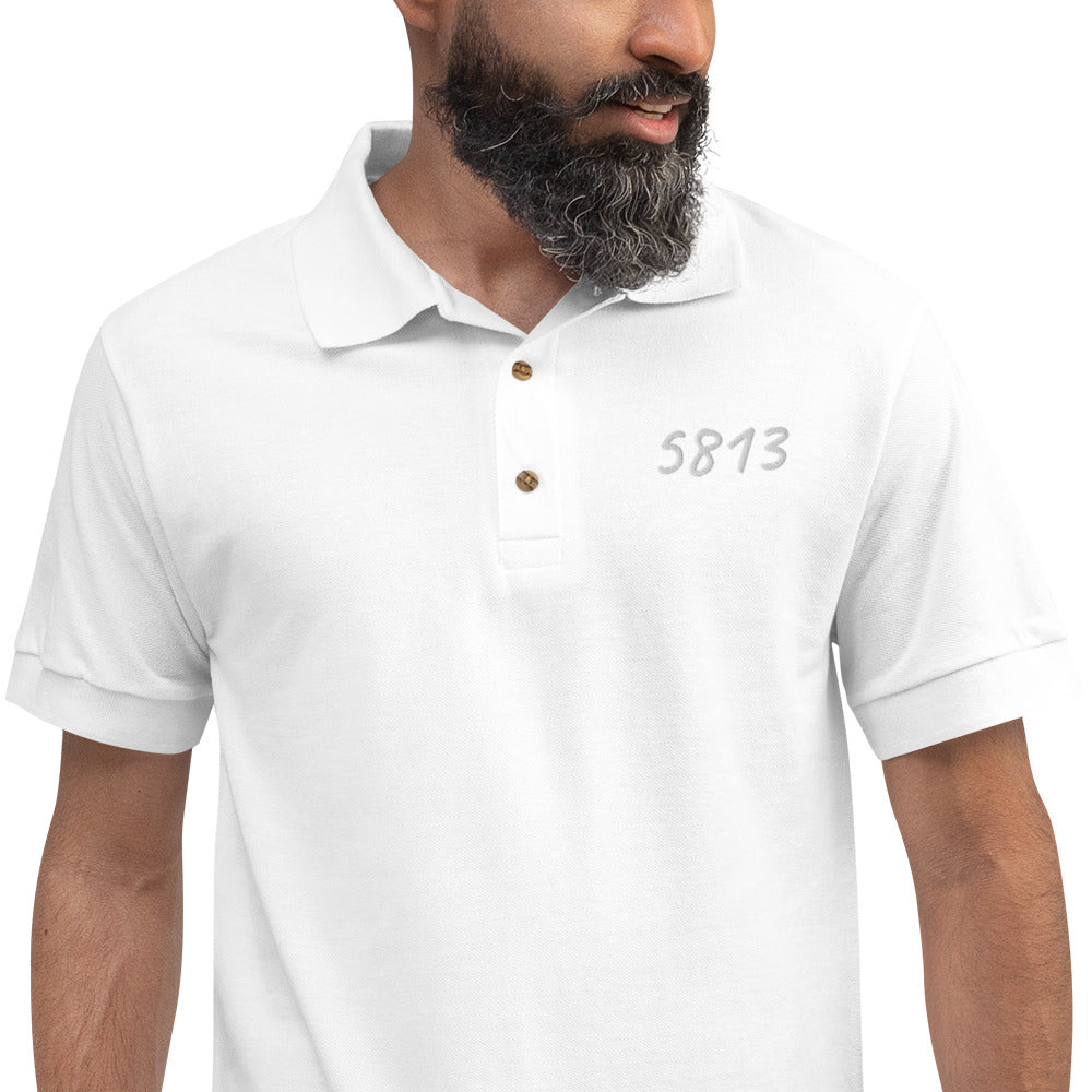 5813 In Pearl Embroidery on Men's Polo Shirt