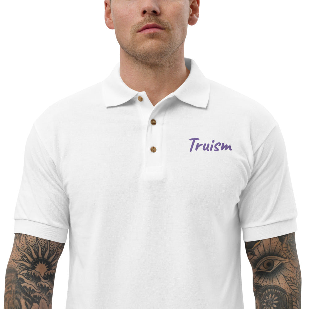 Truism In Amethyst Embroidery on Men's Polo Shirt