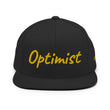 Optimist In Gold Embroidery on Classic Snapback Hat