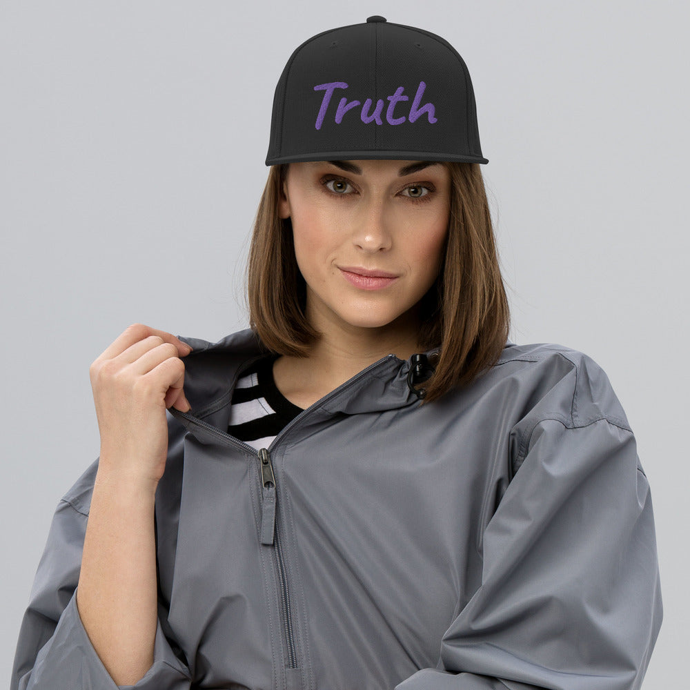 Truth In Amethyst Embroidery on Classic Snapback Hat