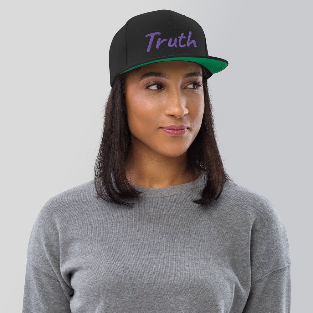 Truth In Amethyst Embroidery on Classic Snapback Hat