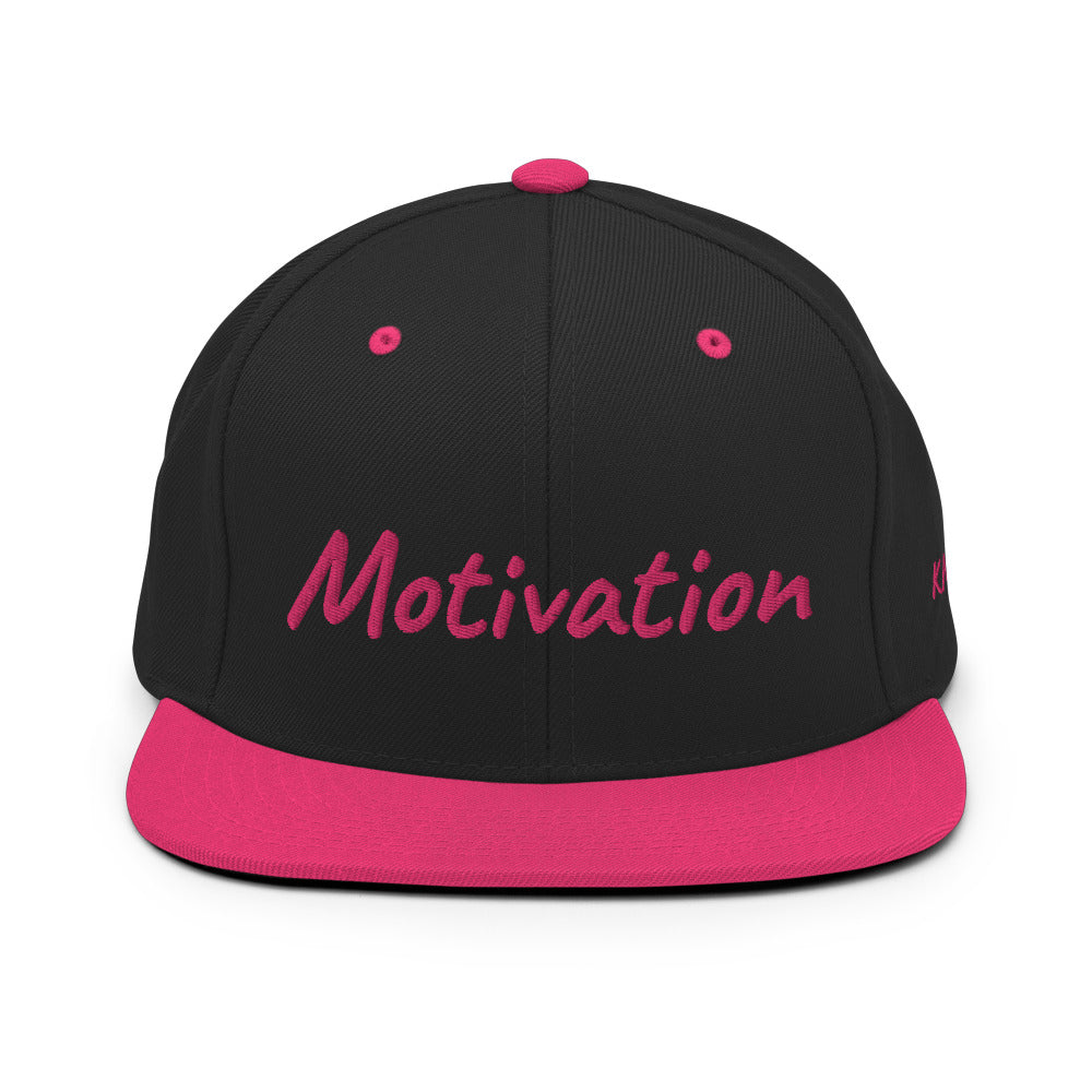 Motivation In Star Rose Quartz Embroidery on Classic Snapback Hat