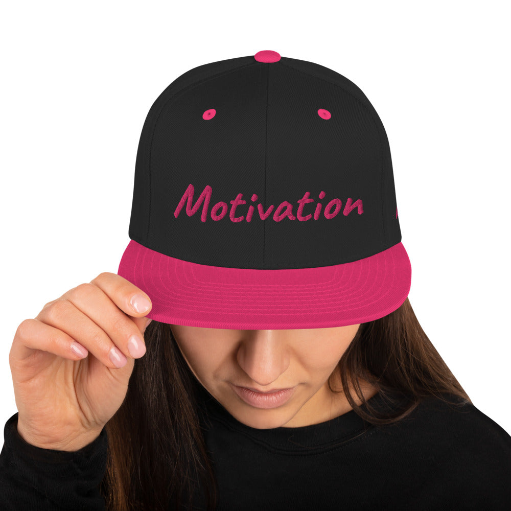 Motivation In Star Rose Quartz Embroidery on Classic Snapback Hat