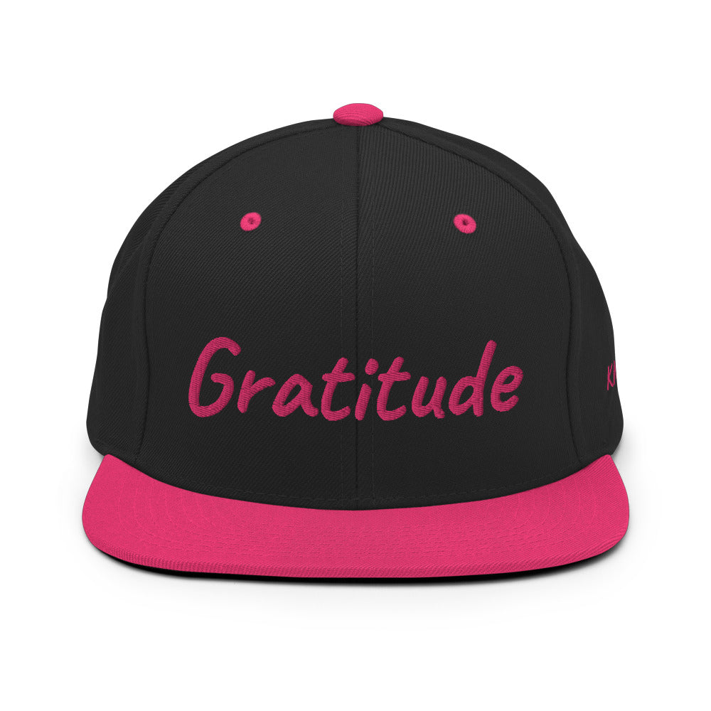 Gratitude In Star Rose Quartz Embroidery on Classic Snapback Hat