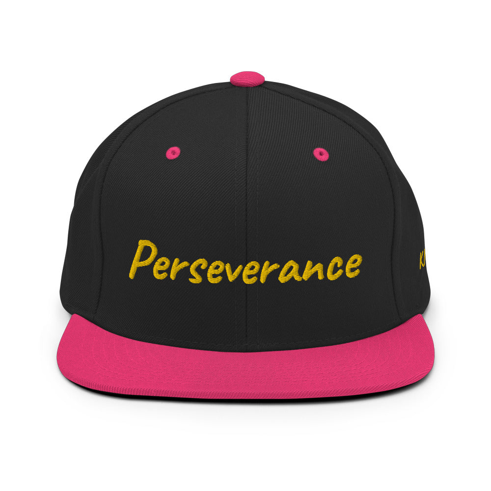 Perseverance In Gold Embroidery on Classic Snapback Hat