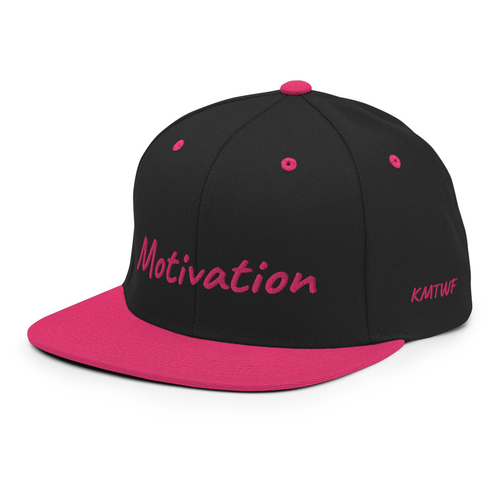 Motivation In Star Rose Quartz Embroidery on Classic Snapback Hat