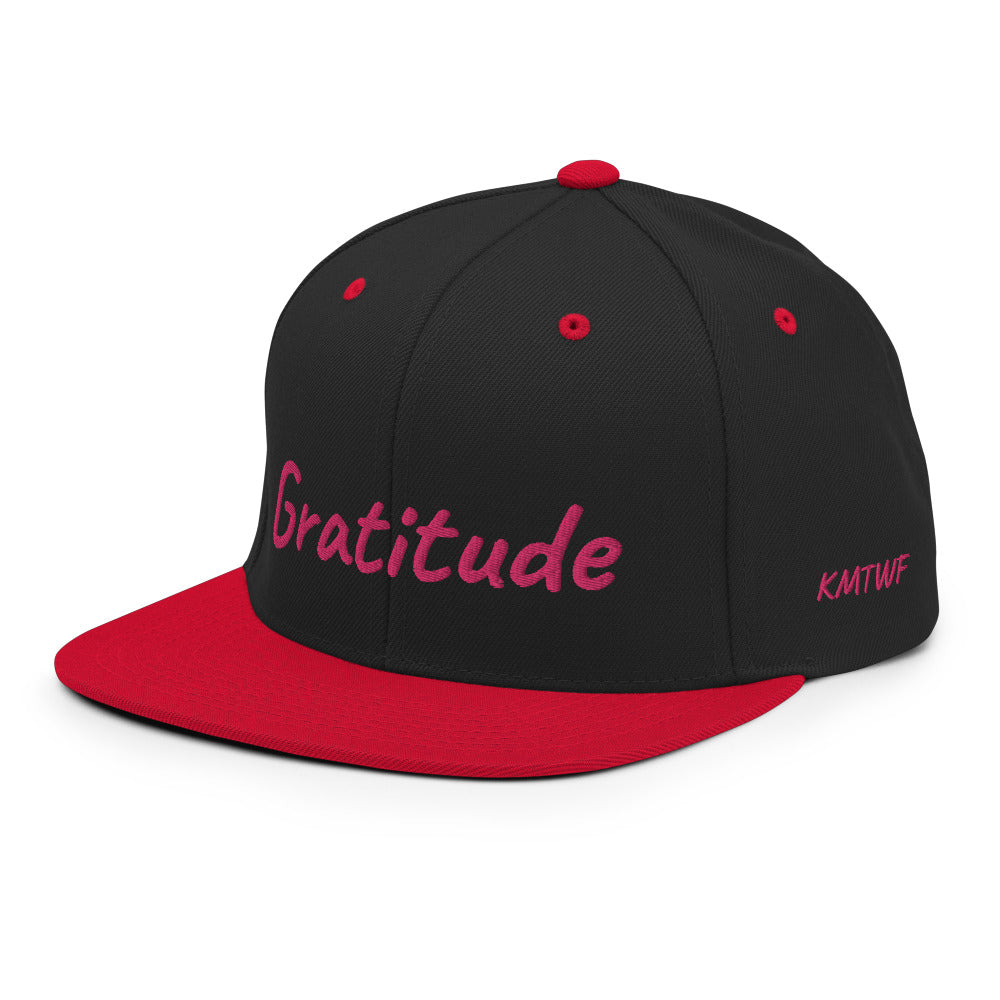 Gratitude In Star Rose Quartz Embroidery on Classic Snapback Hat