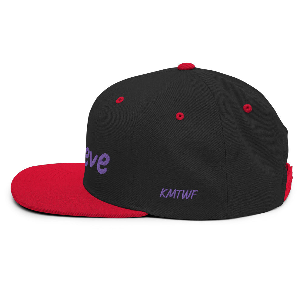 Believe In Amethyst Embroidery on Classic Snapback Hat