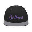 Believe In Amethyst Embroidery on Classic Snapback Hat