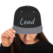 Lead In Silver Embroidery on Classic Snapback Hat