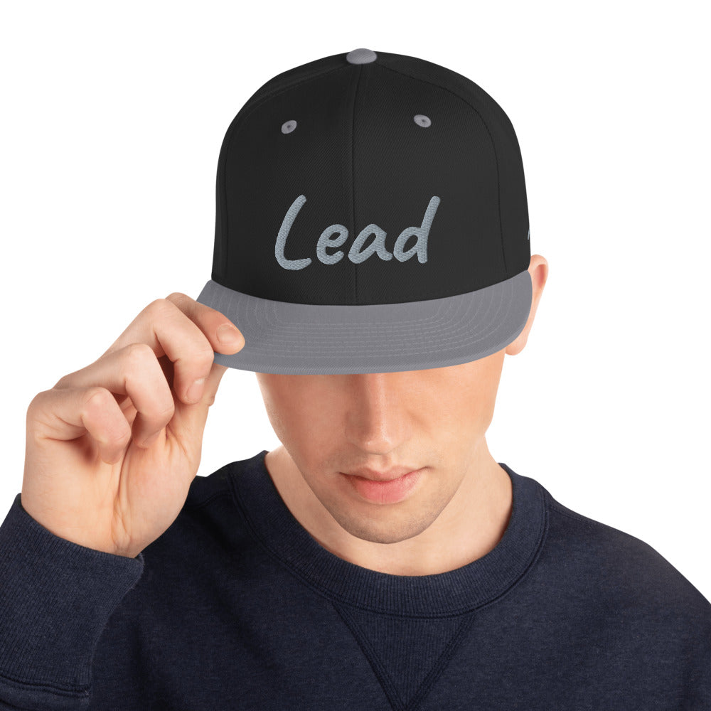 Lead In Silver Embroidery on Classic Snapback Hat