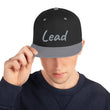 Lead In Silver Embroidery on Classic Snapback Hat